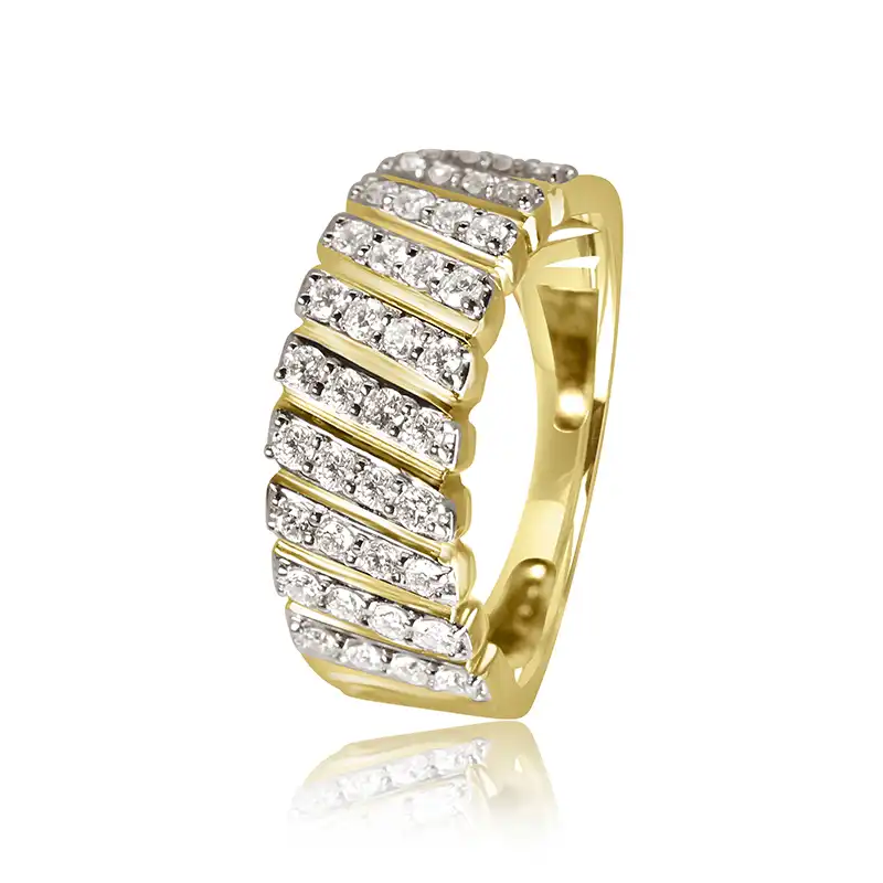 18K Yellow White Gold Diamond Ring